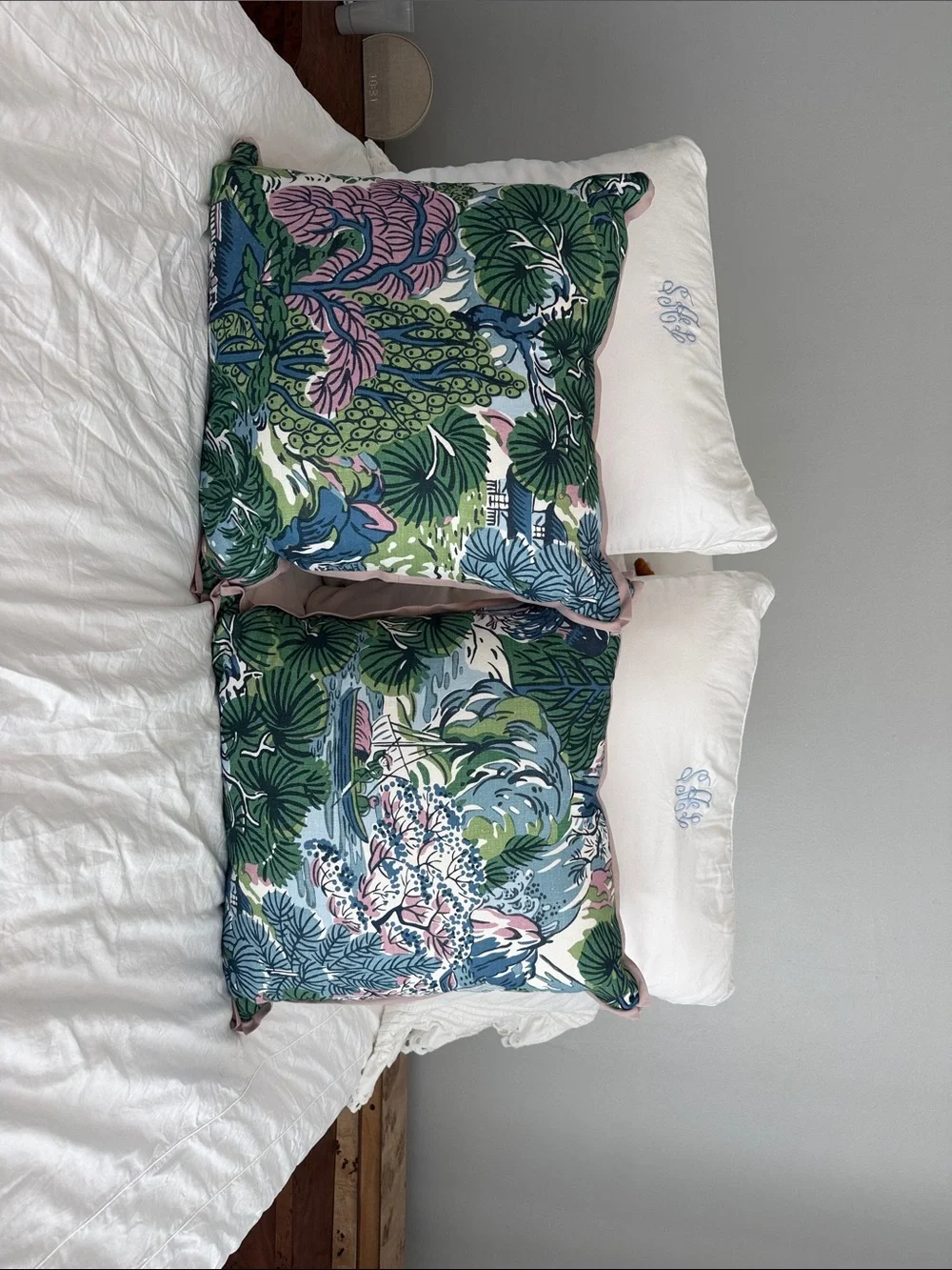 Tropical Botanical Decorative Pillow Shams - Unbranded - Green & Blue